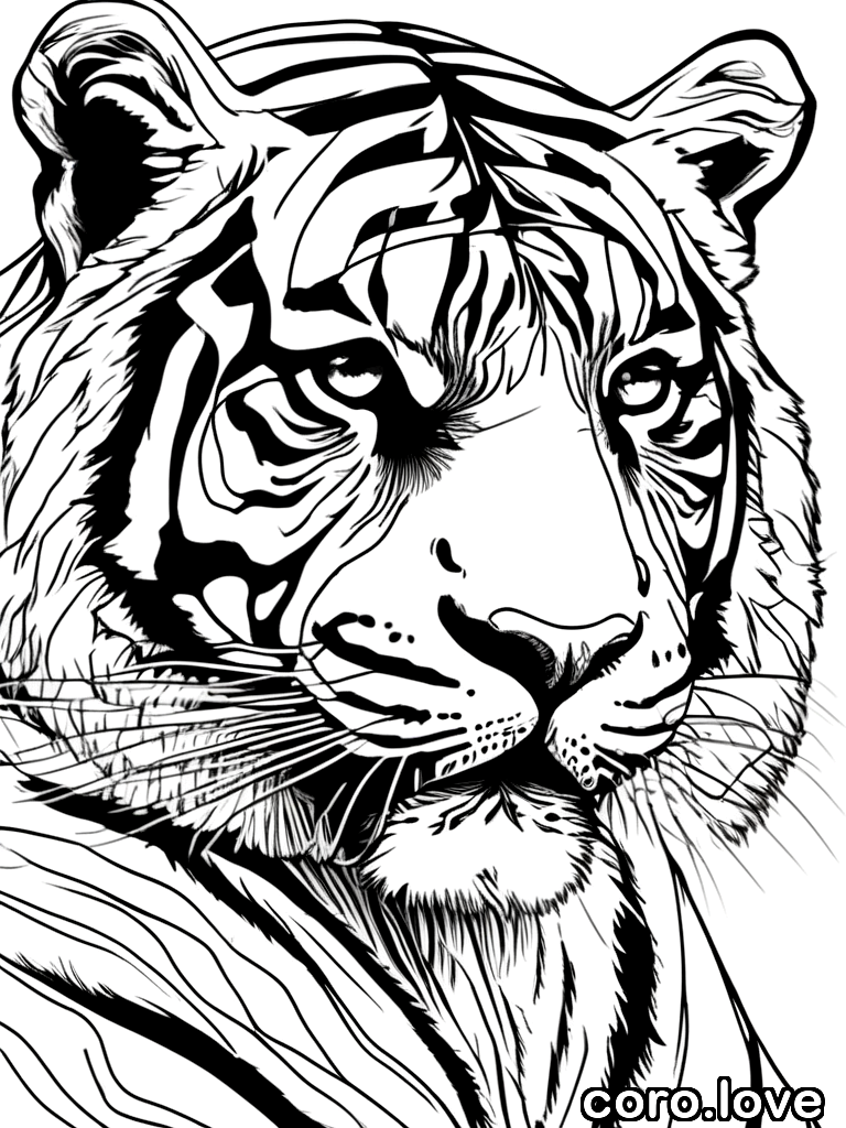 tiger coloring page - Sweet Tiger