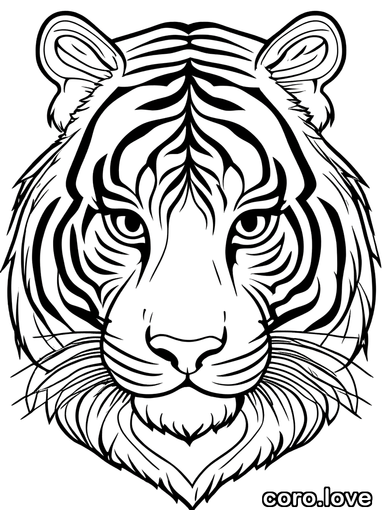 Tiger coloring page - Cute Tiger