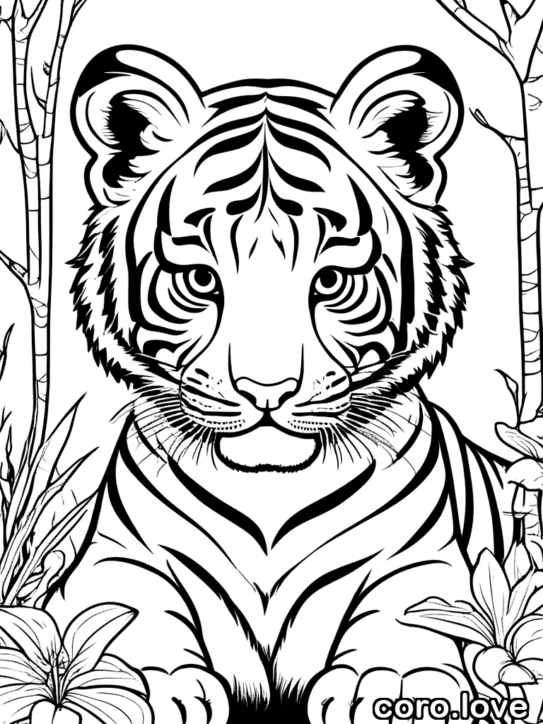 tiger coloring page - Tiger