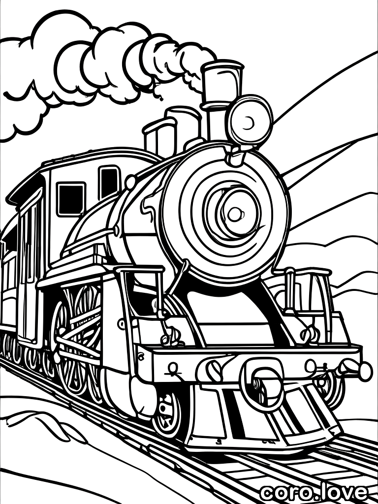 train coloring page - Train