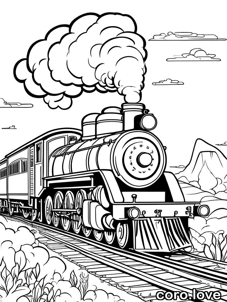 train coloring page - Train