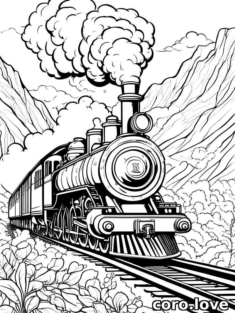 train coloring page - Train