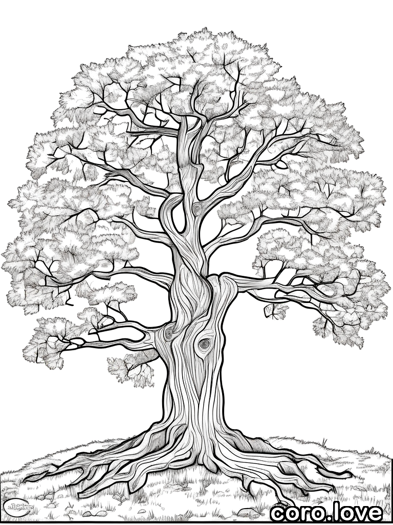 tree coloring page - Tree