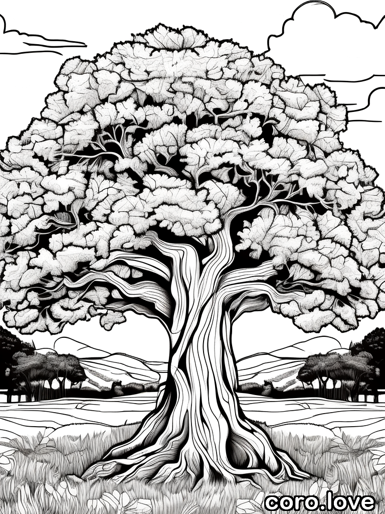 tree coloring page - Tree