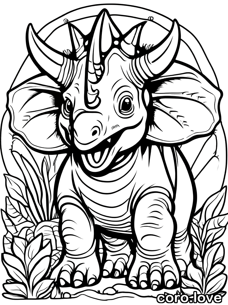 triceratops coloring page - Triceratops