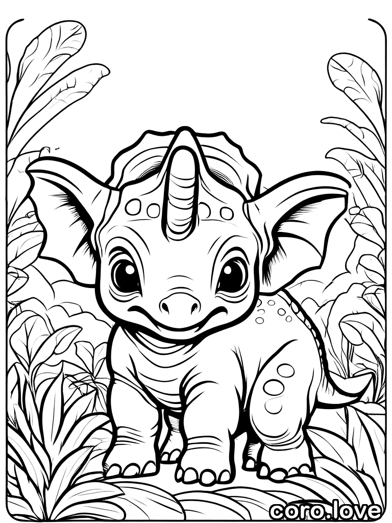 triceratops coloring page - Baby Triceratops