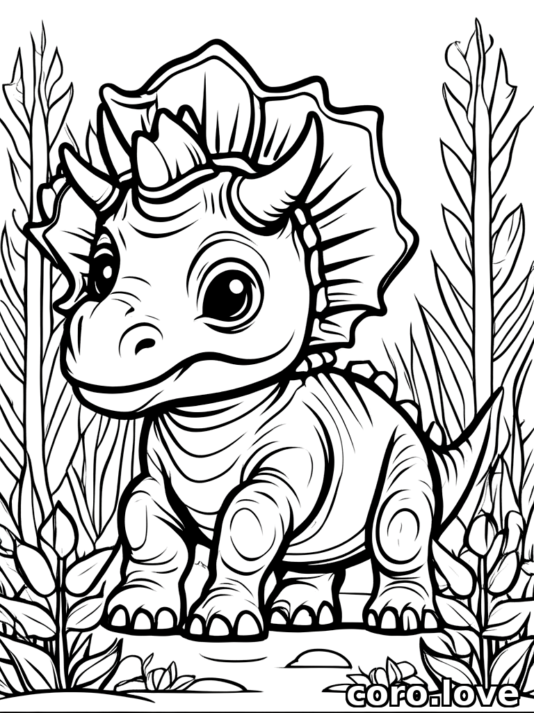 triceratops coloring page - Baby Triceratops