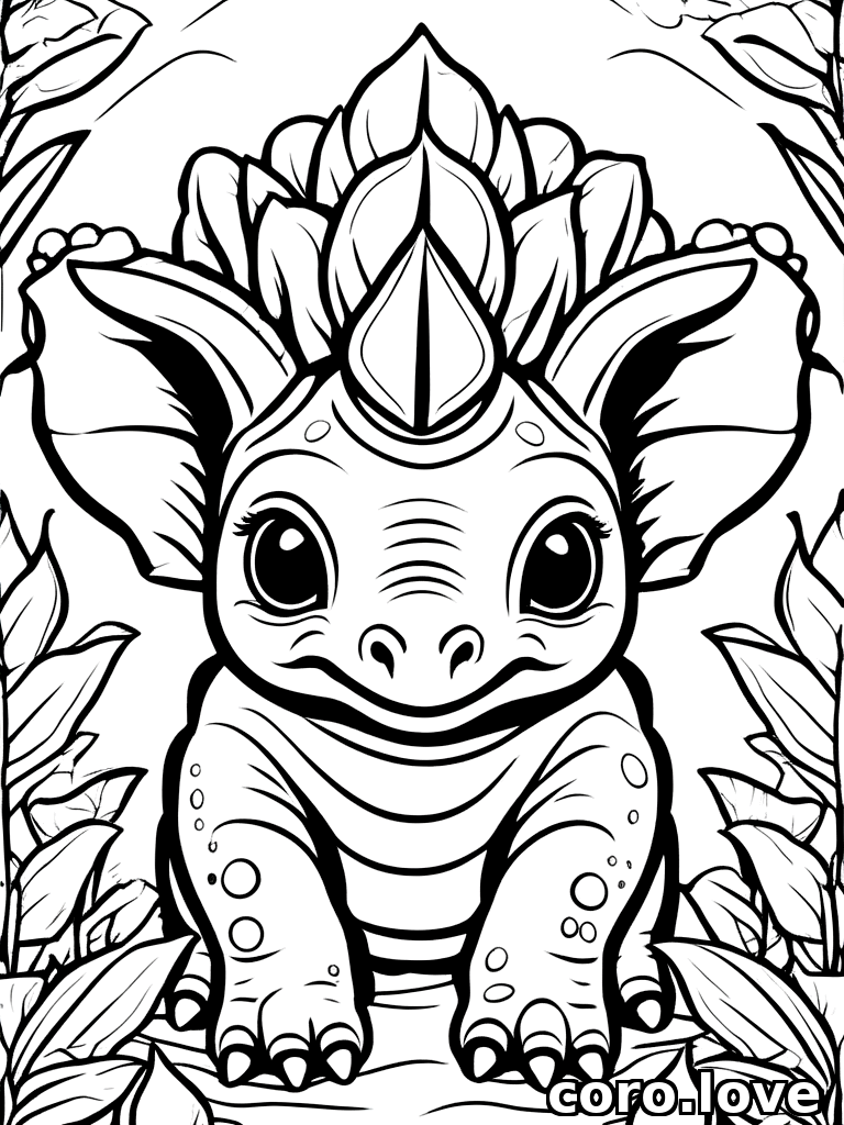 triceratops coloring page - Baby Triceratops