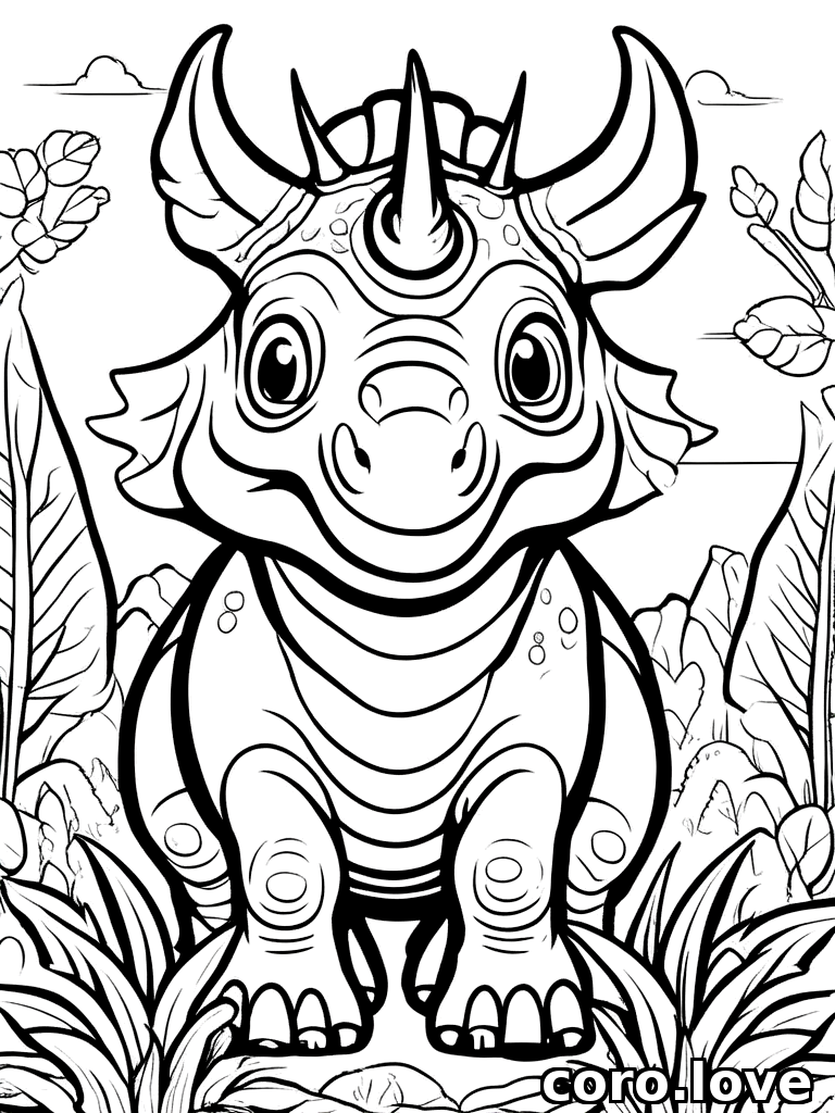 triceratops coloring page - Triceratops