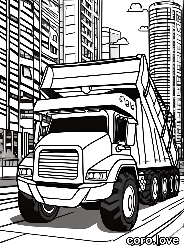 truck coloring page - Kawaii Truck