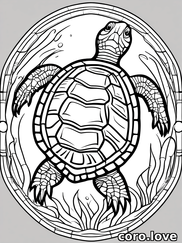turtle coloring page - Turtle