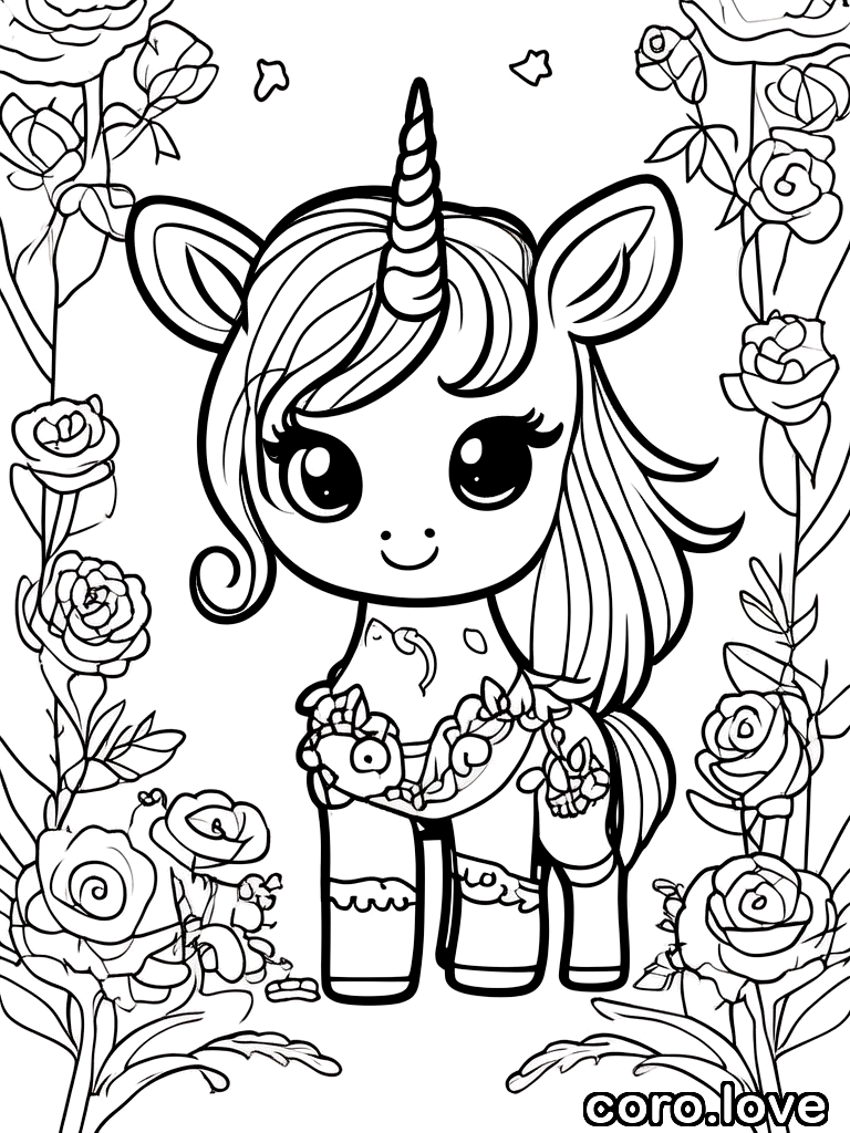 unicorn coloring page - Cute Unicorn