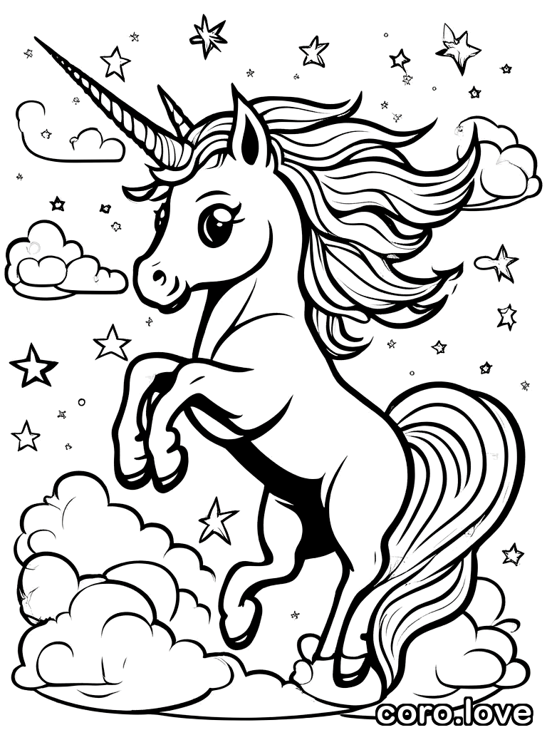 unicorn coloring page - Unicorn