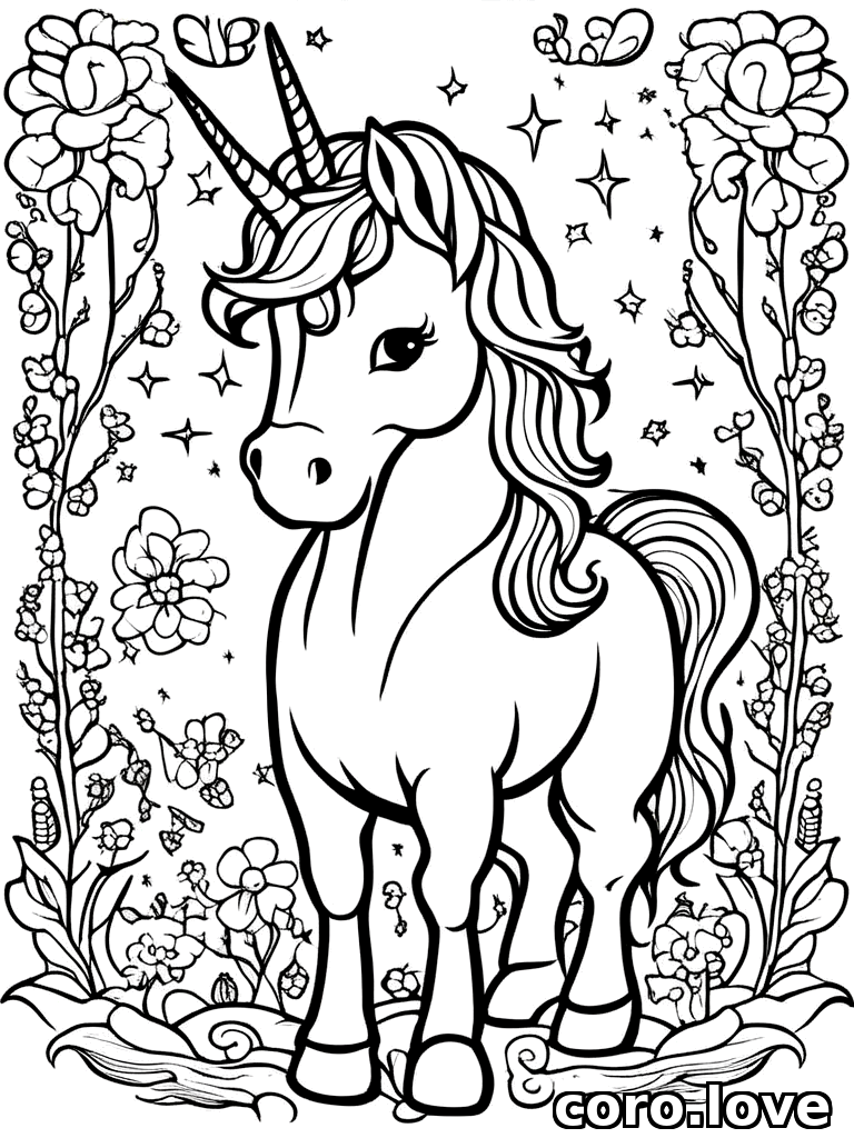 unicorn coloring page - Unicorn