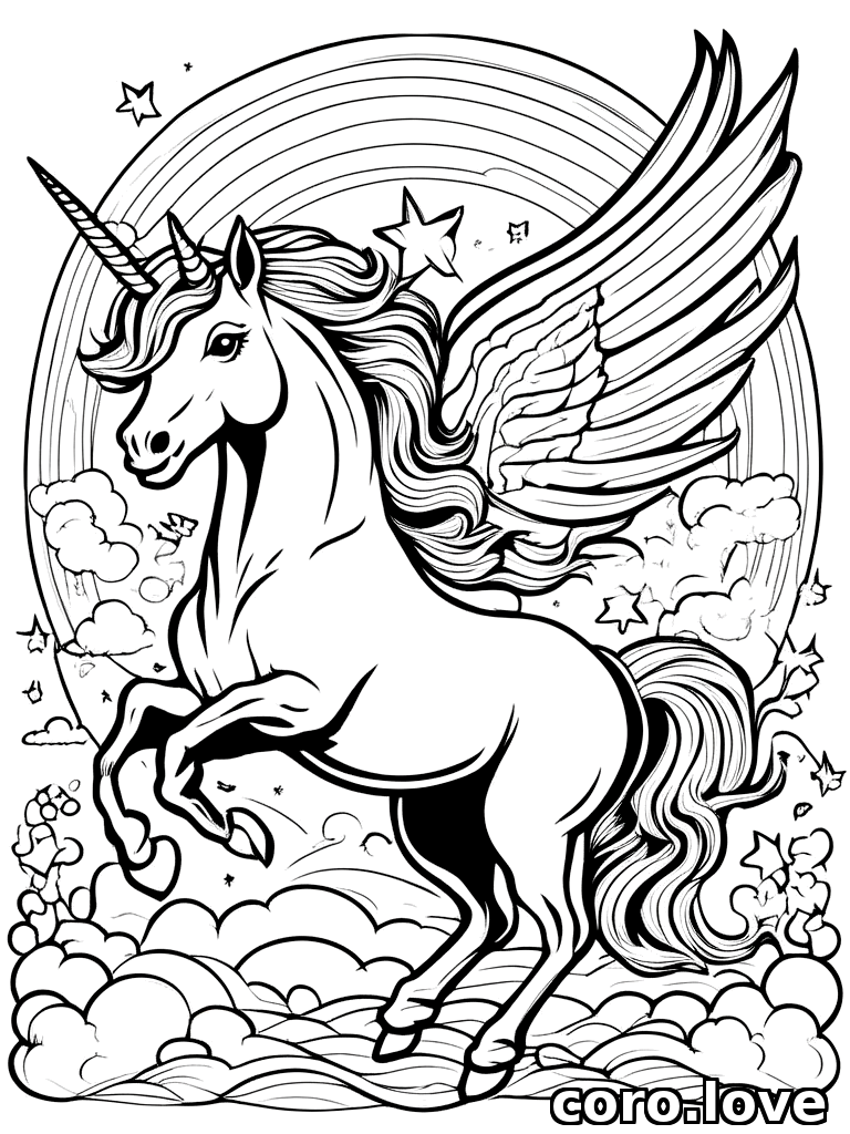 unicorn coloring page - Unicorn