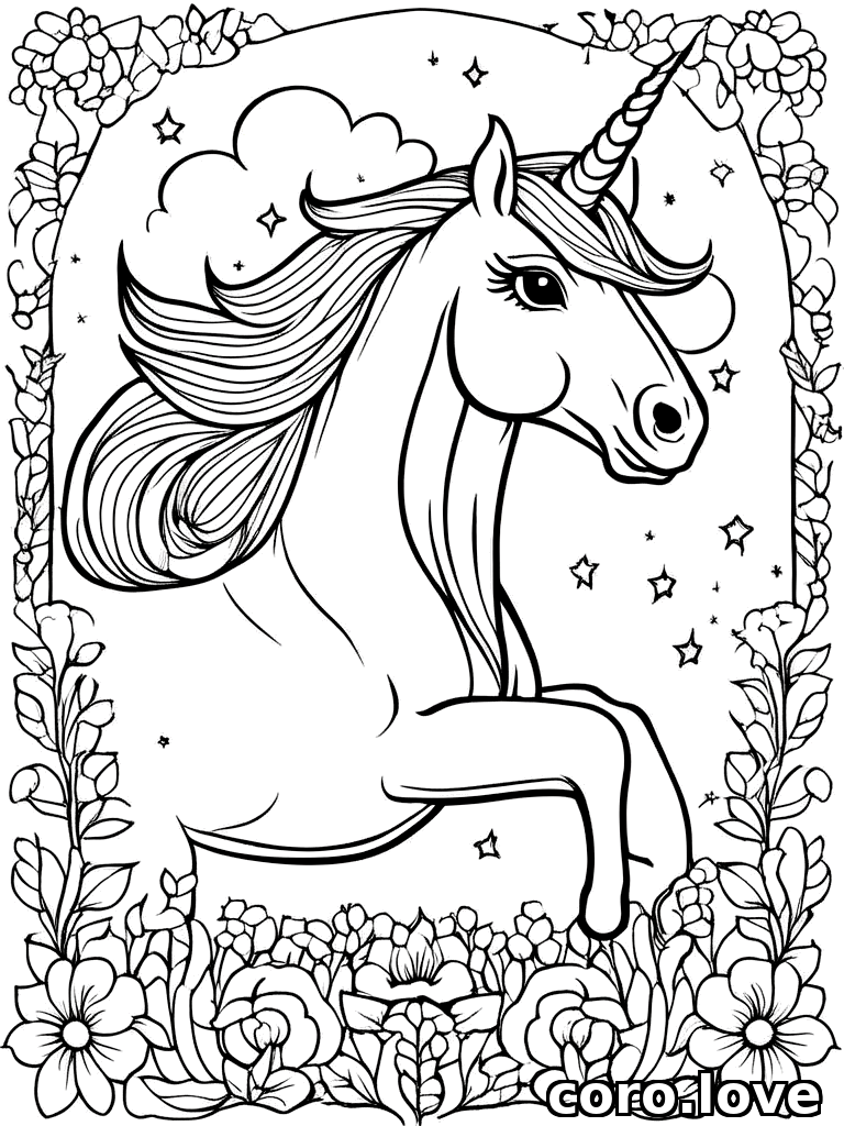 unicorn coloring page - Unicorn