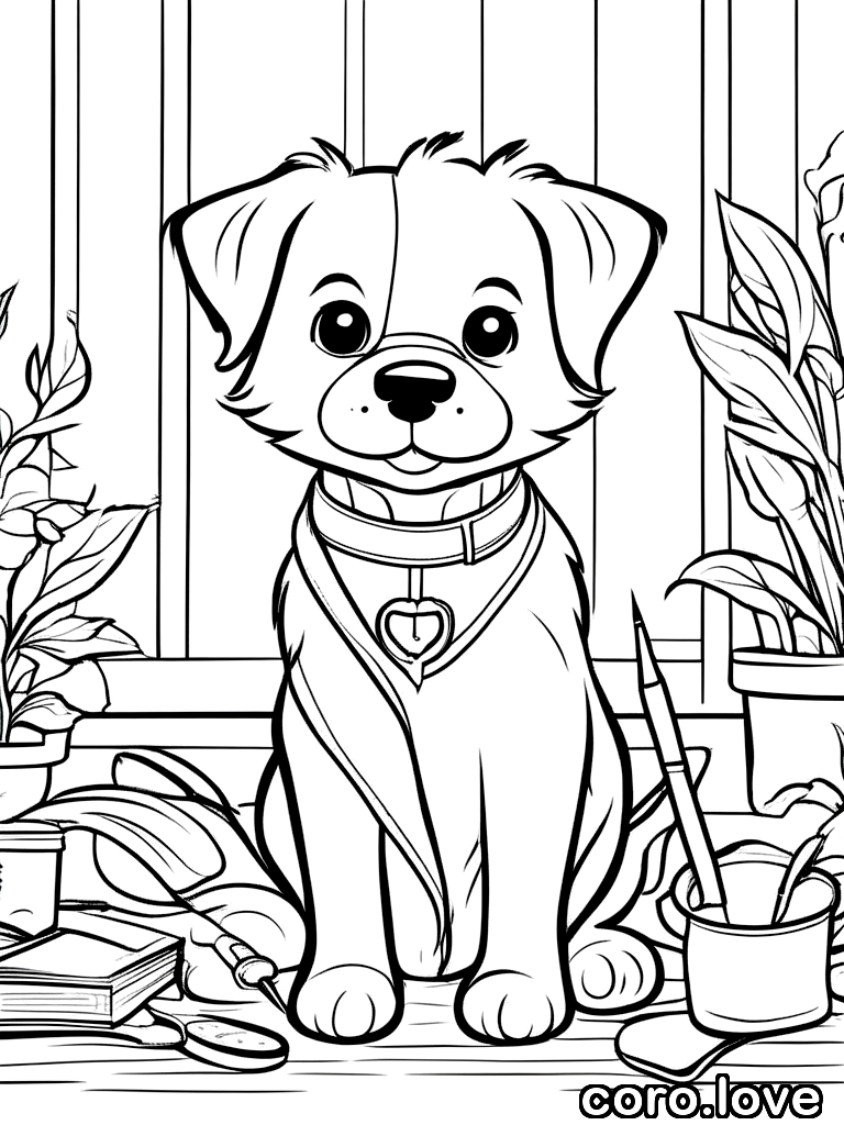 veterinarian coloring page - Cute Veterinarian
