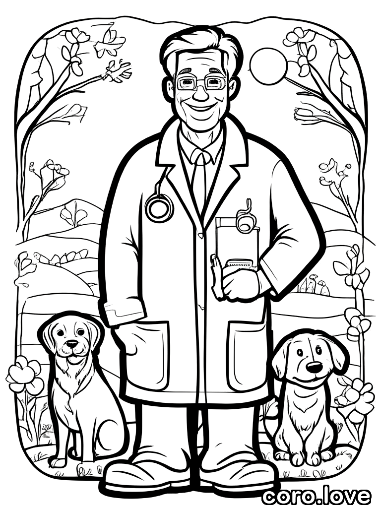veterinarian coloring page - Veterinarian