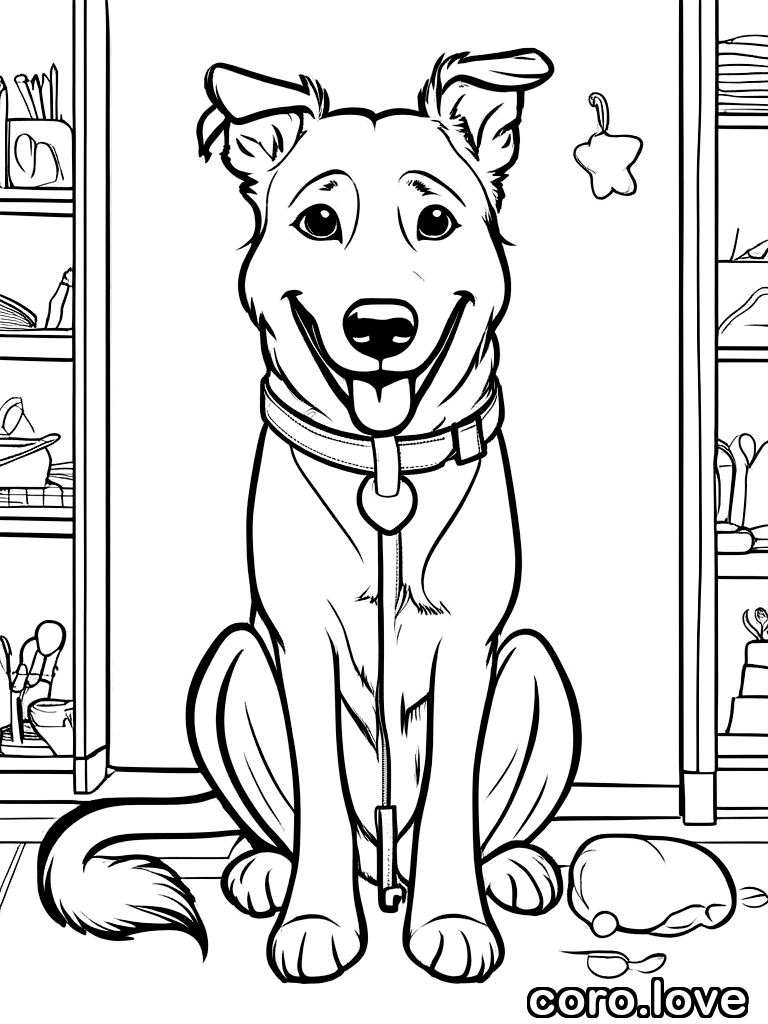 veterinarian coloring page - Happy Veterinarian