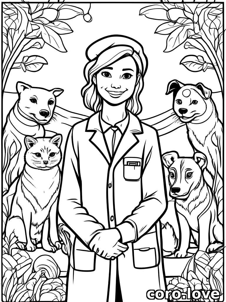 veterinarian coloring page - Veterinarian