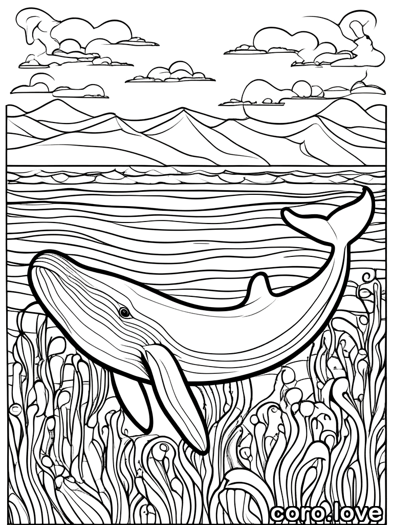 whale coloring page - Whale