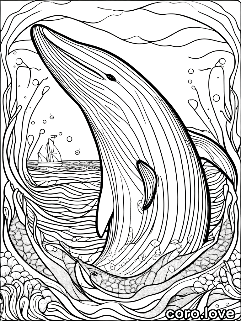 whale coloring page - Whale