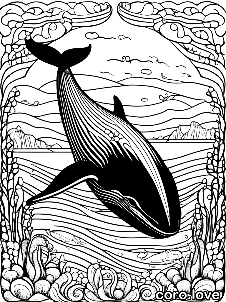 whale coloring page - Whale