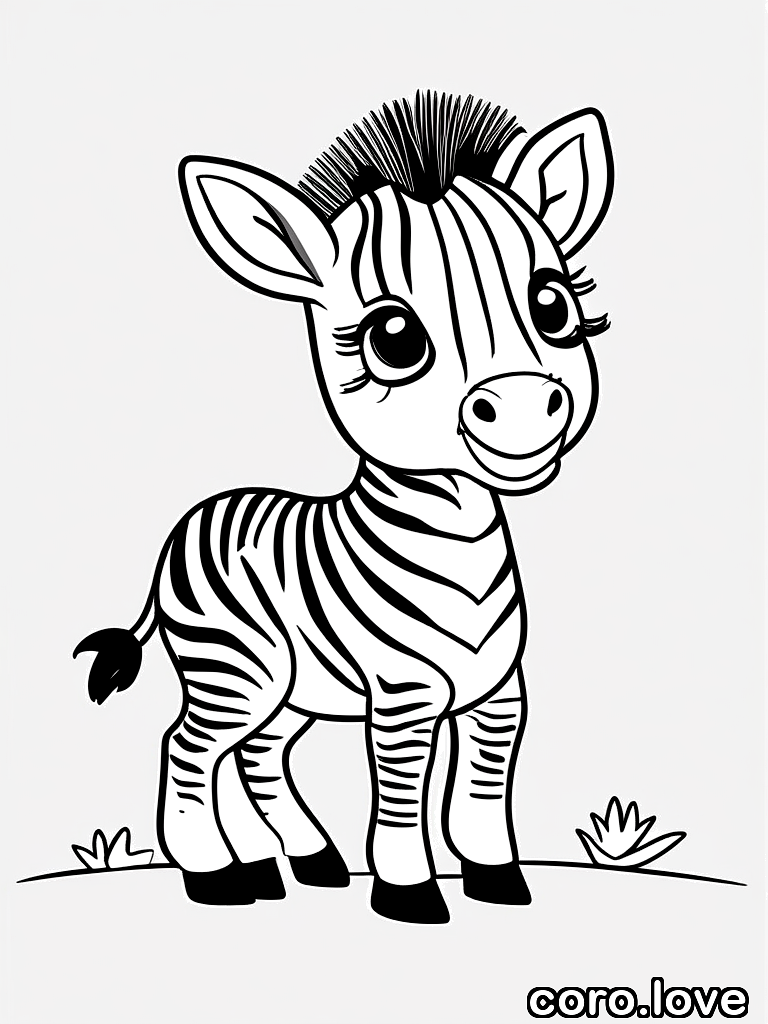 zebra coloring page - Baby Zebra