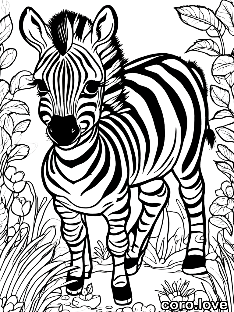 zebra coloring page - Baby Zebra