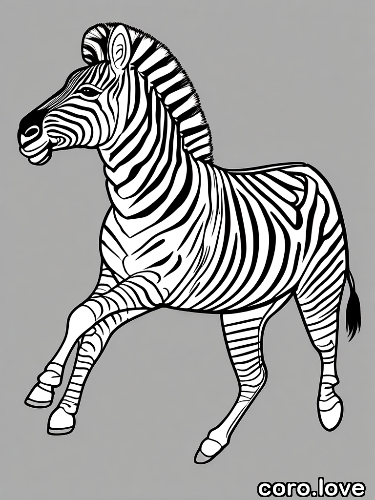 zebra coloring page - Zebra