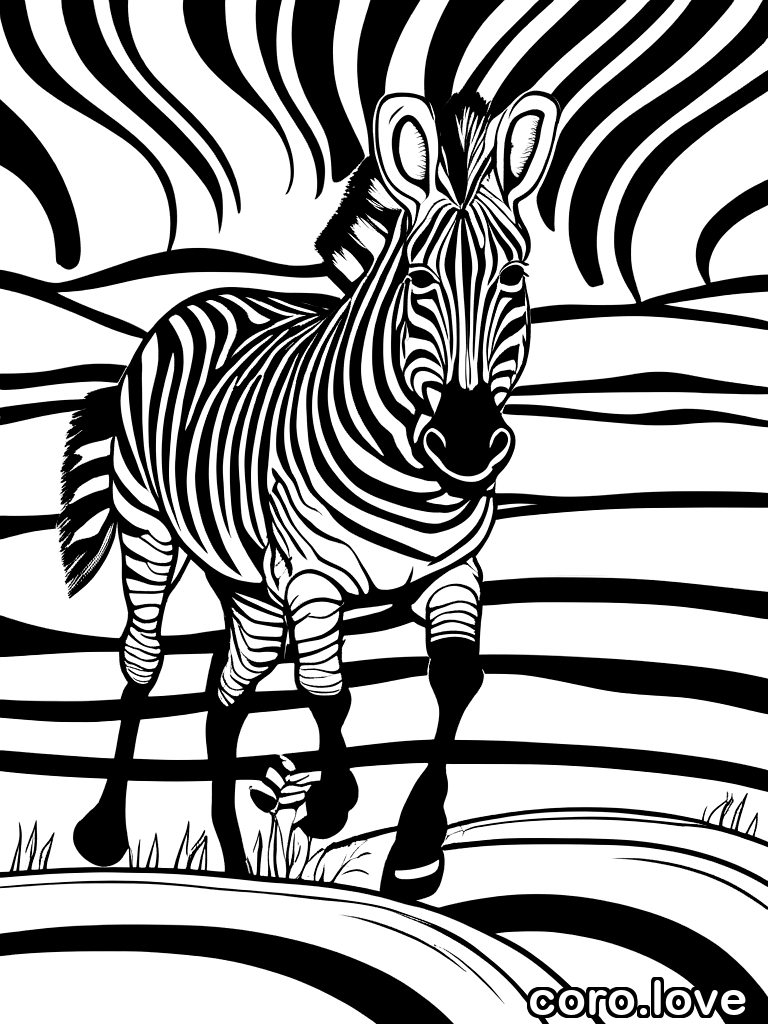 zebra coloring page - Zebra